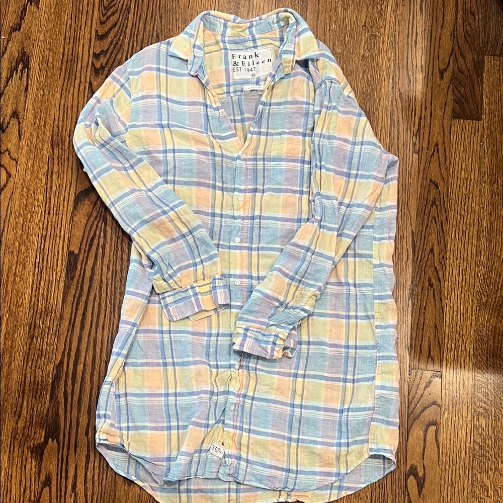 Frank & Eileen Pastel Plaid linen Mary dress